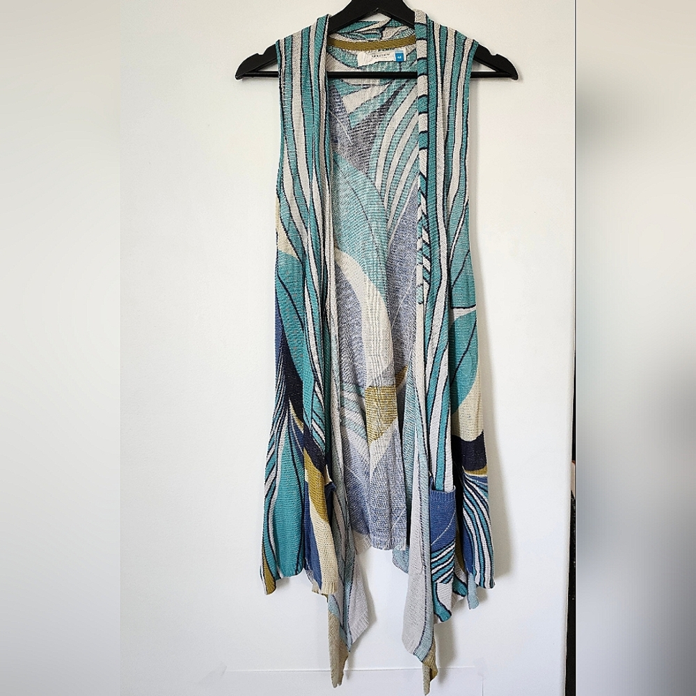 Sparrow Asymmetrical Blue and Green Resort Vest